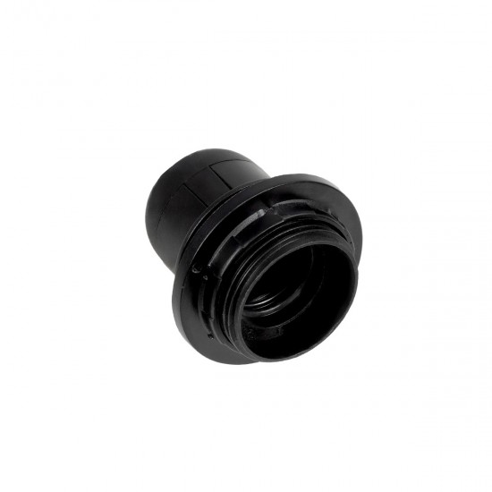 GLOBOSTAR® LAMPHOLDER 78959 Ντουί E27 με Ροδέλα IP20 Μαύρο - Μ5.8 x Π5.8 x Υ5.8cm