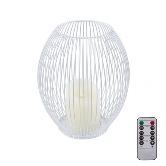 GloboStar® CANDLE 76492 Διακοσμητικό Realistic Κερί με LED Εφέ Κινούμενης Φλόγας - Μπαταρίας 2 x AA (Δεν Συμπεριλαμβάνονται) & Ασύρματο Χειριστήριο IR Θερμό Λευκό 2700K Dimmable Λευκό Φ19 x Υ24cm