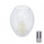 GloboStar® CANDLE 76492 Διακοσμητικό Realistic Κερί με LED Εφέ Κινούμενης Φλόγας - Μπαταρίας 2 x AA (Δεν Συμπεριλαμβάνονται) & Ασύρματο Χειριστήριο IR Θερμό Λευκό 2700K Dimmable Λευκό Φ19 x Υ24cm