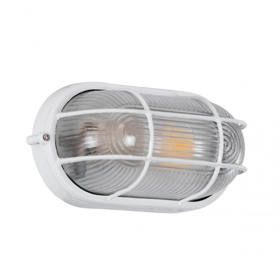 GLOBOSTAR® BOATLIGHT 61582 Vintage Φωτιστικό Καραβοχελώνα Τοίχου & Οροφής με Ντουί 1 x E27 AC 220-240V Αδιάβροχο IP65 - Λευκό Ματ - Μ21 x Π10.4 x Υ9cm