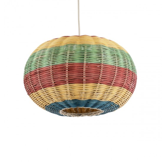 GLOBOSTAR® CABALLEROS 02055 Boho Κρεμαστό Φωτιστικό Οροφής με Ντουί 1 x E27 AC 220-240V IP20 - Πολύχρωμο - Μ40 x Π40 x Υ25cm