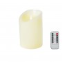GLOBOSTAR® FIREFLAME 79542 Διακοσμητικό Κερί Παραφίνης με Εφέ Κινούμενης Φλόγας & IR Ασύρματο Χειριστήριο LED 0.5W 25lm 180° DC 3V με 2xAA Μπαταρίες IP20 Θερμό Λευκό 2700K Dimmable - Μ10 x Π10 x Υ15cm - 2 Χρόνια Εγγύηση
