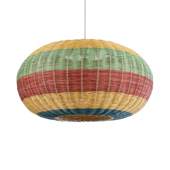 GLOBOSTAR® CABALLEROS 02056 Boho Κρεμαστό Φωτιστικό Οροφής με Ντουί 1 x E27 AC 220-240V IP20 - Πολύχρωμο - Μ70 x Π70 x Υ36cm