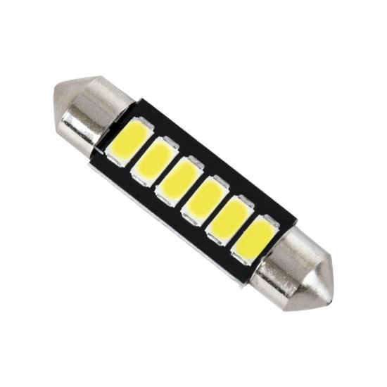 GLOBOSTAR® C5W 81304 Σωληνωτή Λάμπα C5W 42mm LED 0.72W 240lm 120° DC 12V IP20 Ψυχρό Λευκό 6000K - 6 x Epistar SMD5630 Chip - Μ4.2 x Π0.9 x Υ0.9cm - 1 Χρόνο Εγγύηση