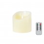 GLOBOSTAR® FIREFLAME 79541 Διακοσμητικό Κερί Παραφίνης με Εφέ Κινούμενης Φλόγας & IR Ασύρματο Χειριστήριο LED 0.5W 25lm 180° DC 3V με 2xAA Μπαταρίες IP20 Θερμό Λευκό 2700K Dimmable - Μπεζ - Μ10 x Π10 x Υ10cm - 2 Χρόνια Εγγύηση