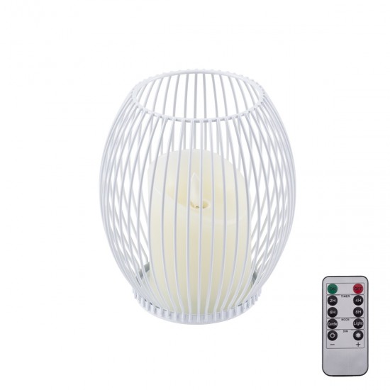 GloboStar® CANDLE 76490 Διακοσμητικό Realistic Κερί με LED Εφέ Κινούμενης Φλόγας - Μπαταρίας 2 x AA (Δεν Συμπεριλαμβάνονται) & Ασύρματο Χειριστήριο IR Θερμό Λευκό 2700K Dimmable Λευκό Φ14 x Υ16cm
