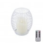 GloboStar® CANDLE 76490 Διακοσμητικό Realistic Κερί με LED Εφέ Κινούμενης Φλόγας - Μπαταρίας 2 x AA (Δεν Συμπεριλαμβάνονται) & Ασύρματο Χειριστήριο IR Θερμό Λευκό 2700K Dimmable Λευκό Φ14 x Υ16cm