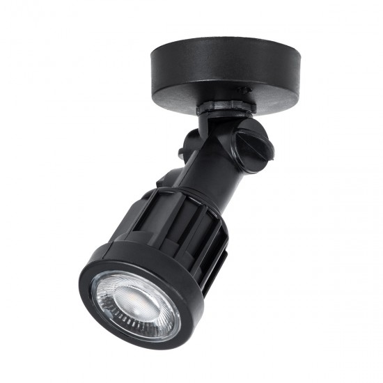 GLOBOSTAR® GARDENINI 61546 Φωτιστικό Σποτ LED 5W 450lm 38° DC 24V Αδιάβροχο IP68 Θερμό Λευκό 2700K Dimmable - Lumileds SMD Chip - Μαύρο - Μ7 x Π7 x Υ14.5cm - 3 Χρόνια Εγγύηση