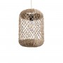 GLOBOSTAR® ECUADOR 02117 Boho Κρεμαστό Φωτιστικό Οροφής με Ντουί 1 x E27 AC 220-240V IP20 - Μπεζ - Μ28 x Π28 x Υ40cm