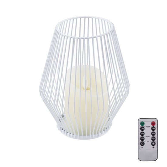 GloboStar® CANDLE 76489 Διακοσμητικό Realistic Κερί με LED Εφέ Κινούμενης Φλόγας - Μπαταρίας 2 x AA (Δεν Συμπεριλαμβάνονται) & Ασύρματο Χειριστήριο IR Θερμό Λευκό 2700K Dimmable Λευκό Φ16 x Υ18cm