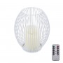 GloboStar® CANDLE 76491 Διακοσμητικό Realistic Κερί με LED Εφέ Κινούμενης Φλόγας - Μπαταρίας 2 x AA (Δεν Συμπεριλαμβάνονται) & Ασύρματο Χειριστήριο IR Θερμό Λευκό 2700K Dimmable Λευκό Φ16 x Υ18cm