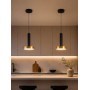 kelvo® ZANE KLV-101-0349 Κρεμαστό Φωτιστικό Οροφής LED 18W 1800lm 120° AC 220-240V IP20 Ρυθμιζόμενο Λευκό CCT με Χειριστήριο από 2700K έως 6000K Dimmable - Lumileds SMD Chip - Σατινέ Χρυσό Βούρτσας & Μαύρο Ματ - Μ15 x Π15 x Υ20cm - 3 Χρόνια Εγγύηση